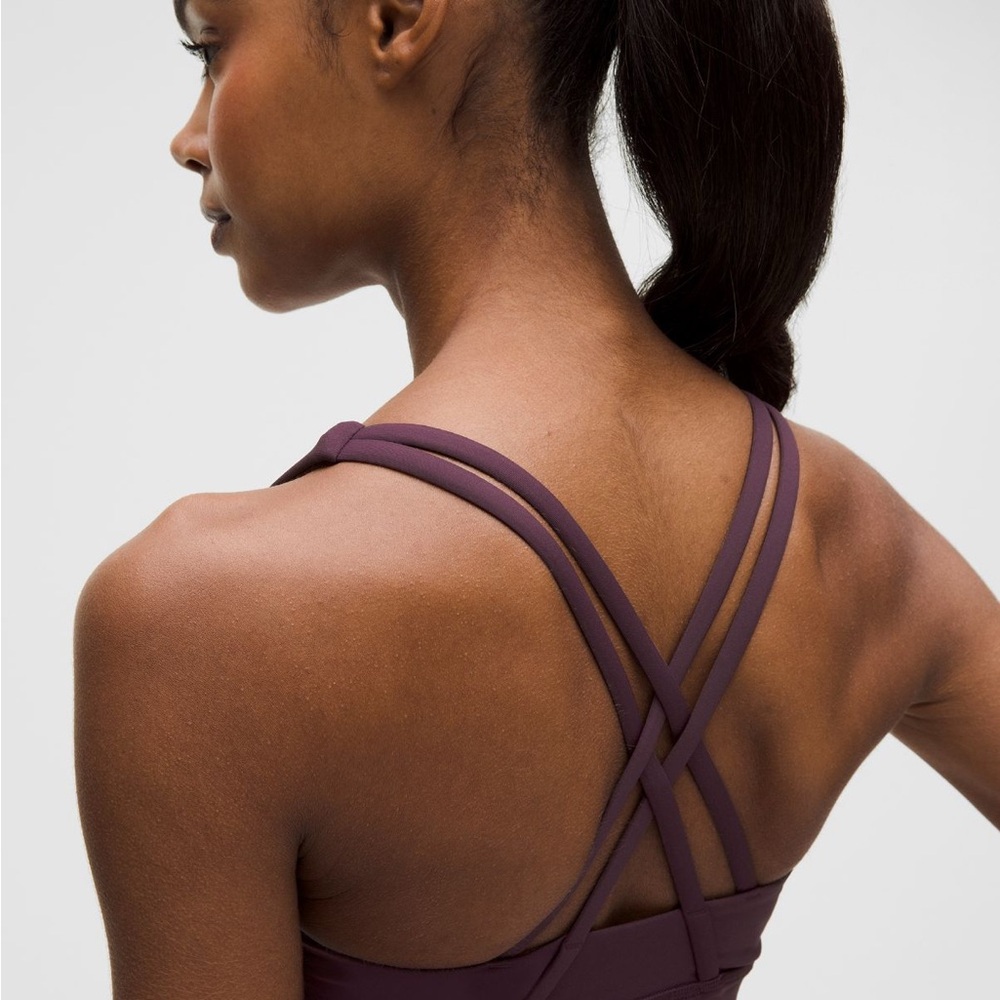 LULULEMON Energy Bra Long Line Black Plum Size 8 NWT Sold Out - Picture 4 of 4